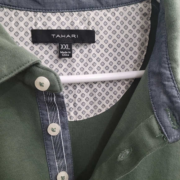Men's Tahari Polo Green Pocket Cotton XX-LARGE Collared - Picture 3 of 4